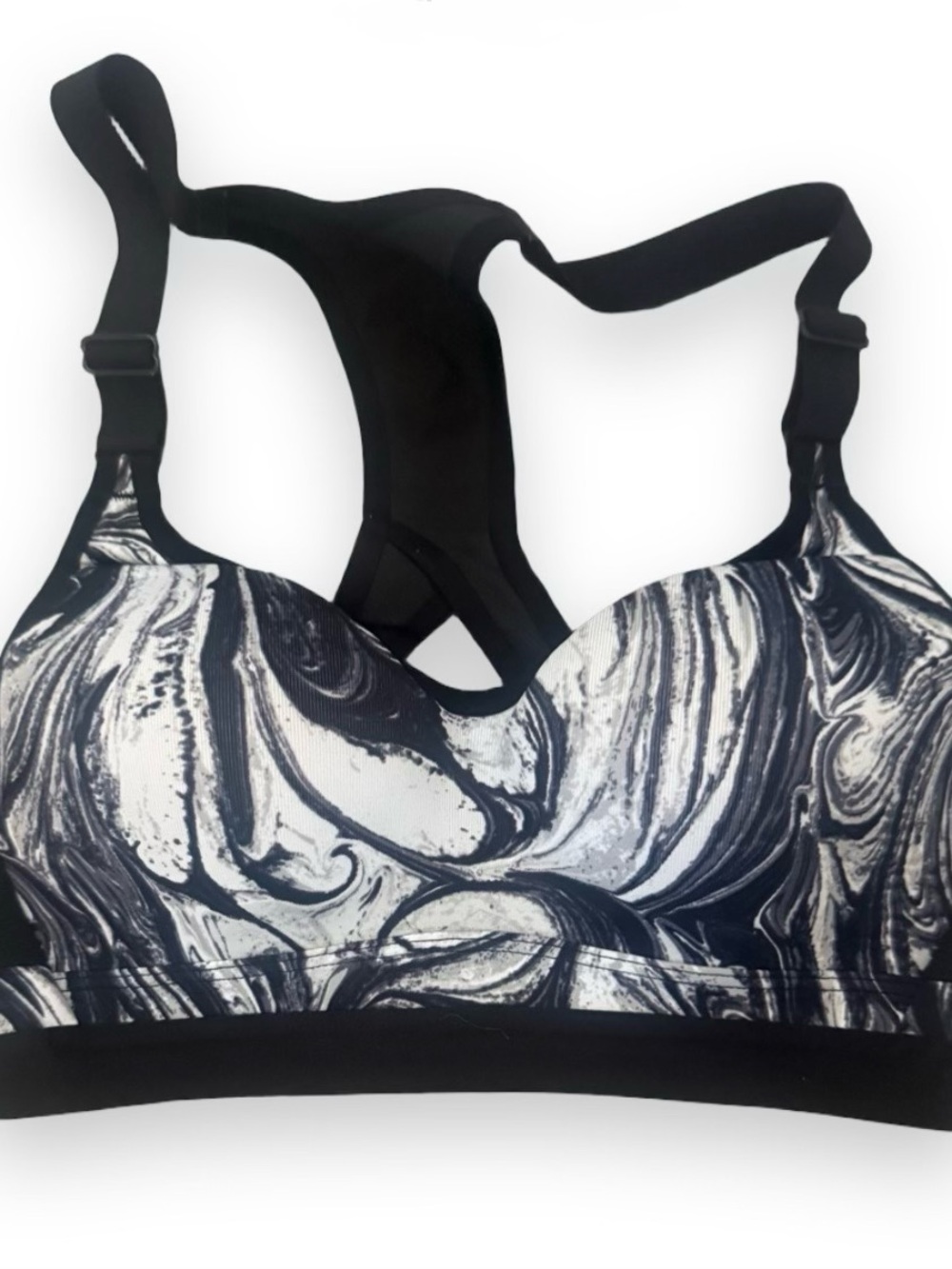 Victoria's Secret Black & White Marbled Racerback Sports Bra